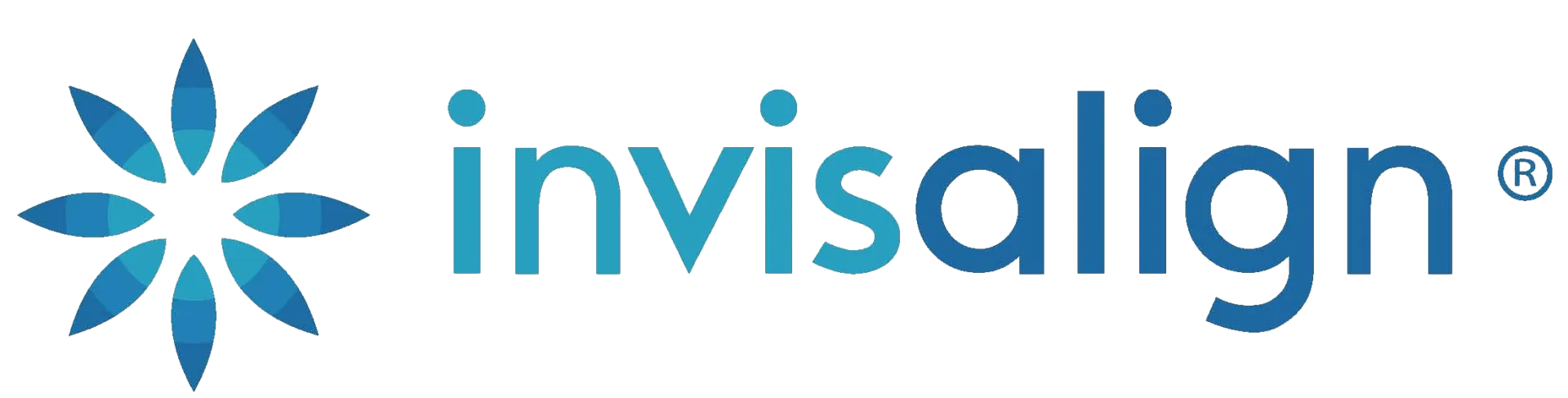 Invisalign logo featuring blue star design and text wordmark for clear aligner orthodontic treatment.
